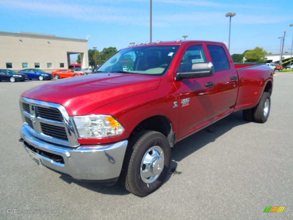 Deep Cherry Red Crystal Pearl 2012 Dodge Ram 3500 HD ST Crew Cab 4x4 Dually Exterior Photo #75473930