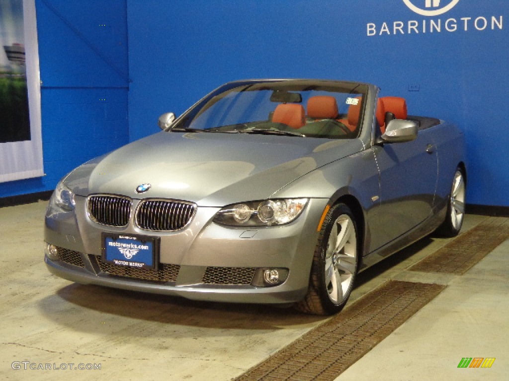 2010 3 Series 335i Convertible - Space Gray Metallic / Coral Red/Black Dakota Leather photo #4