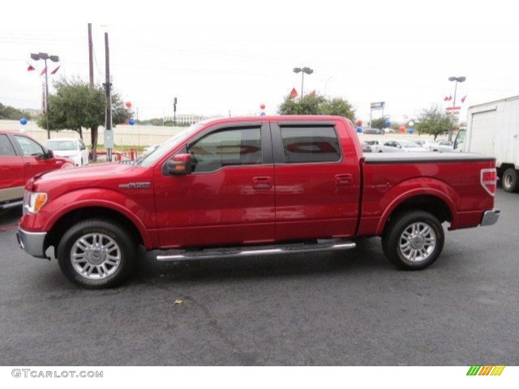 2010 F150 Lariat SuperCrew - Red Candy Metallic / Black photo #4