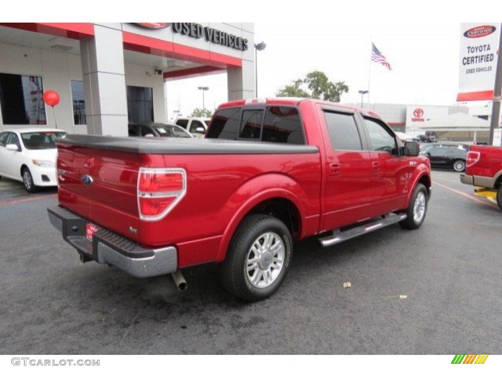 2010 F150 Lariat SuperCrew - Red Candy Metallic / Black photo #7
