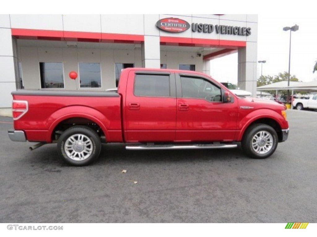 2010 F150 Lariat SuperCrew - Red Candy Metallic / Black photo #8