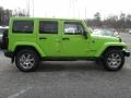 2013 Gecko Green Pearl Jeep Wrangler Unlimited Sahara 4x4  photo #7