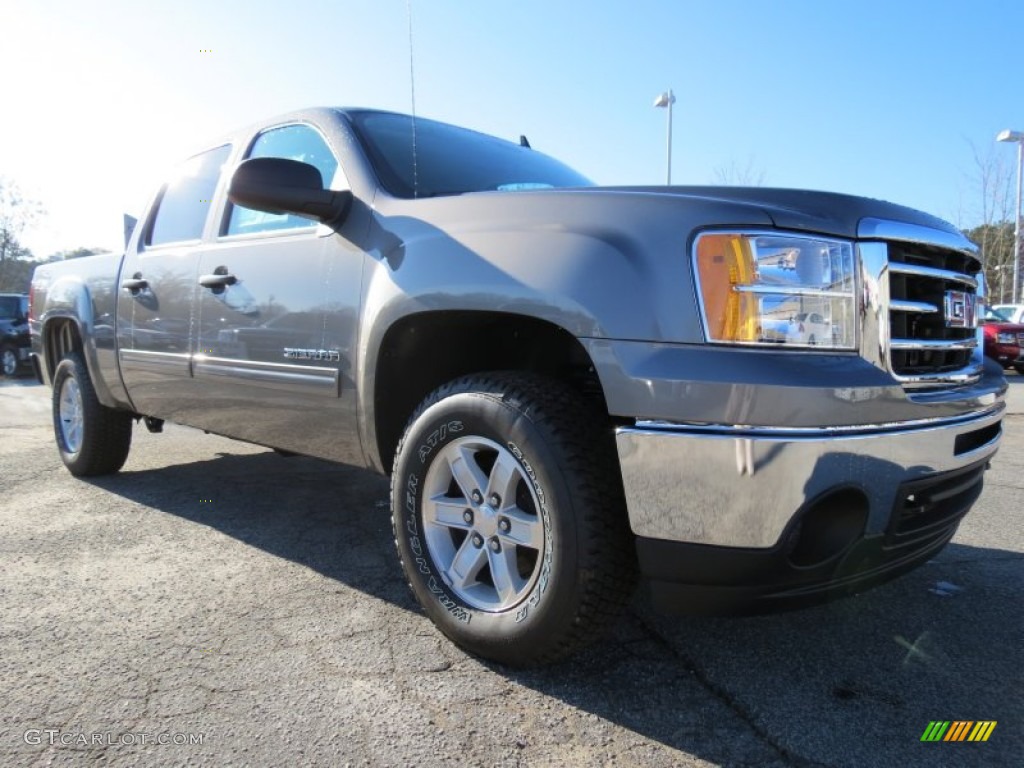 2013 Sierra 1500 SLE Crew Cab - Steel Gray Metallic / Light Titanium/Dark Titanium photo #1