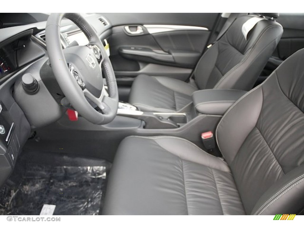 Black Interior 2013 Honda Civic EX-L Sedan Photo #75485497