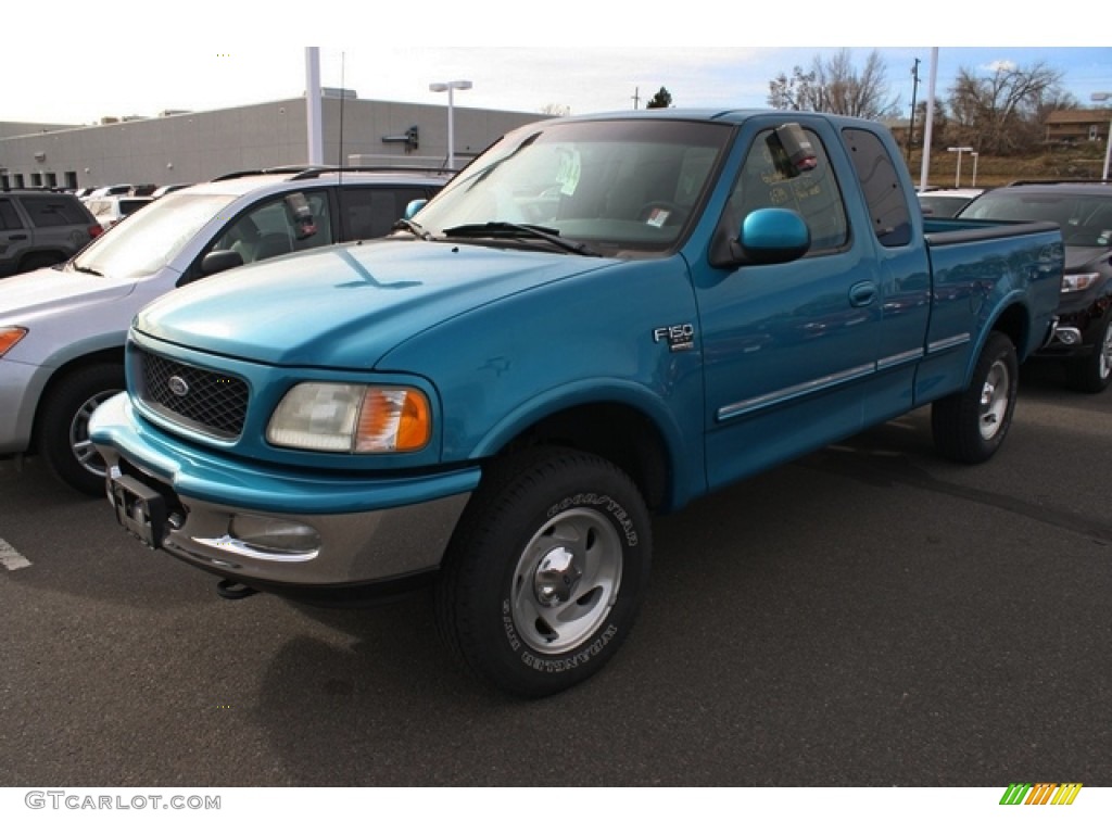 1998 F150 XLT SuperCab 4x4 - Teal Metallic / Medium Graphite photo #4