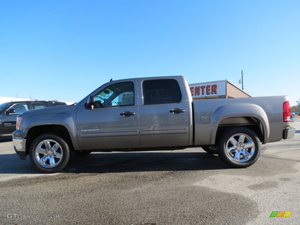 2013 Sierra 1500 SLE Crew Cab - Steel Gray Metallic / Ebony photo #4