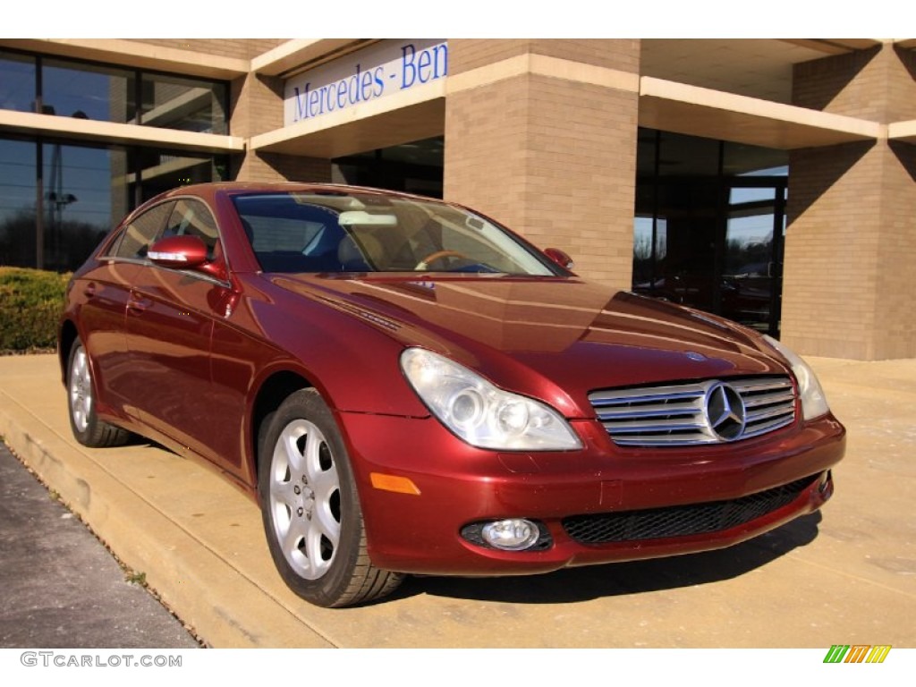 2006 CLS 500 - Bordeaux Red Metallic / Cashmere Beige photo #1