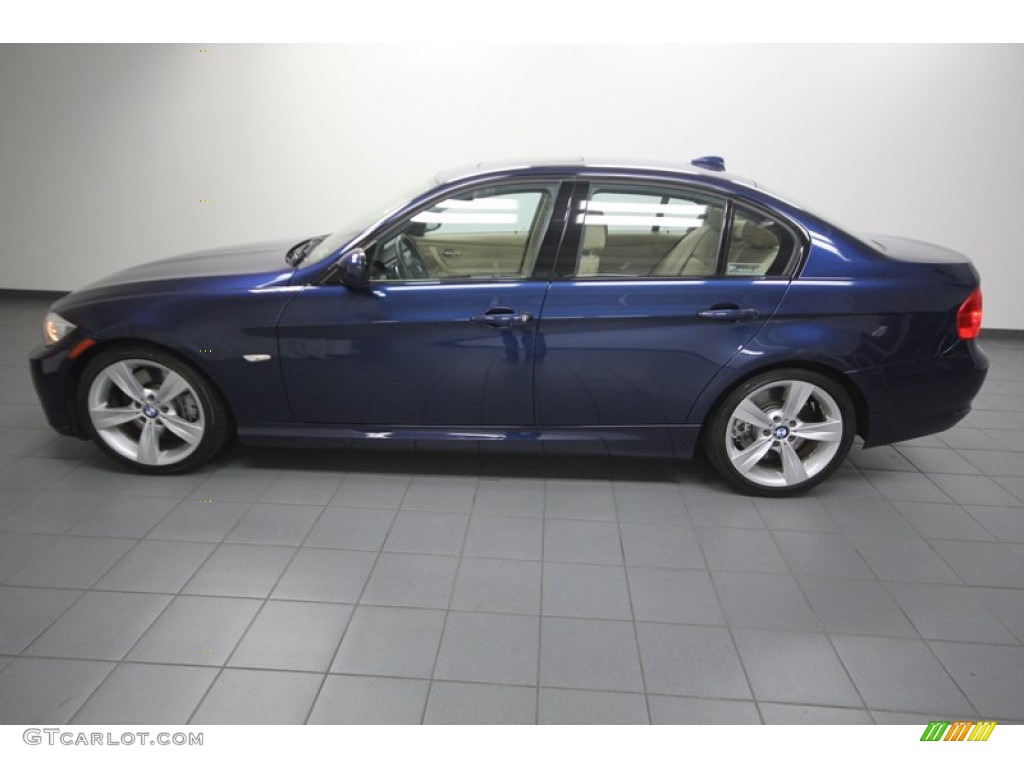 2011 3 Series 335i Sedan - Deep Sea Blue Metallic / Beige photo #2
