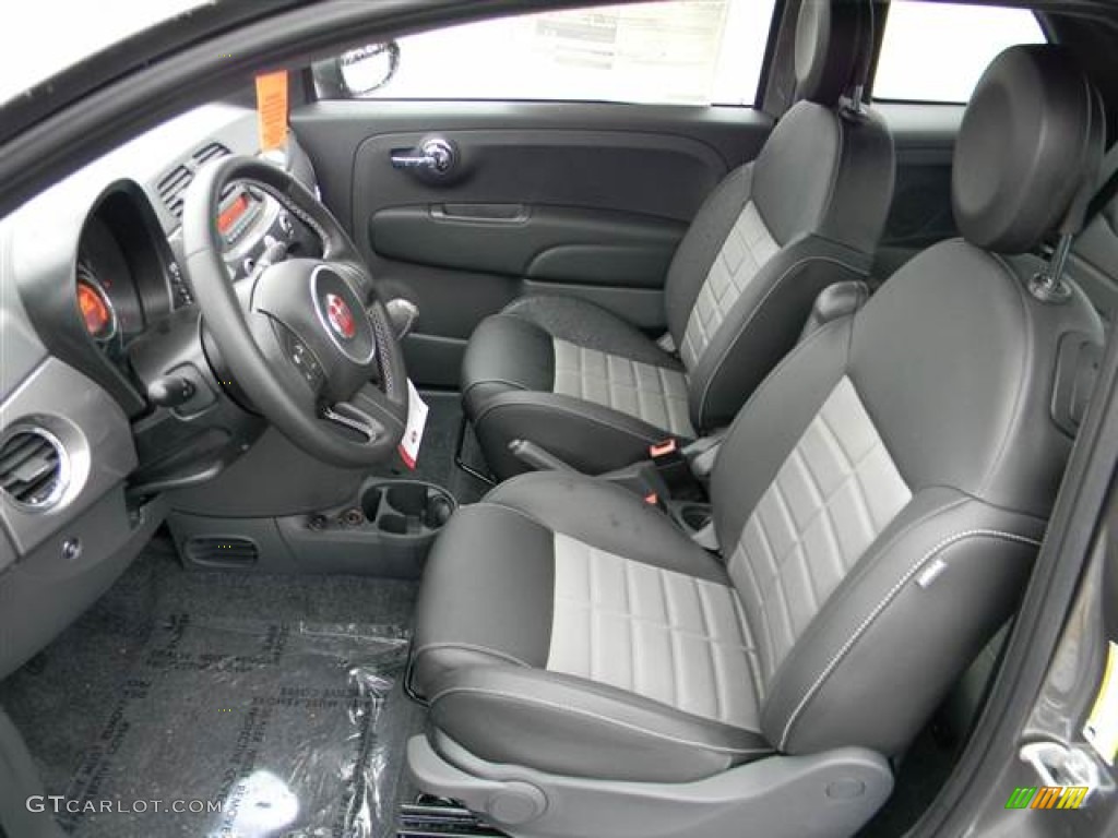 Sport Nero/Grigio/Nero (Black/Gray/Black) Interior 2013 Fiat 500 Turbo Photo #75495551