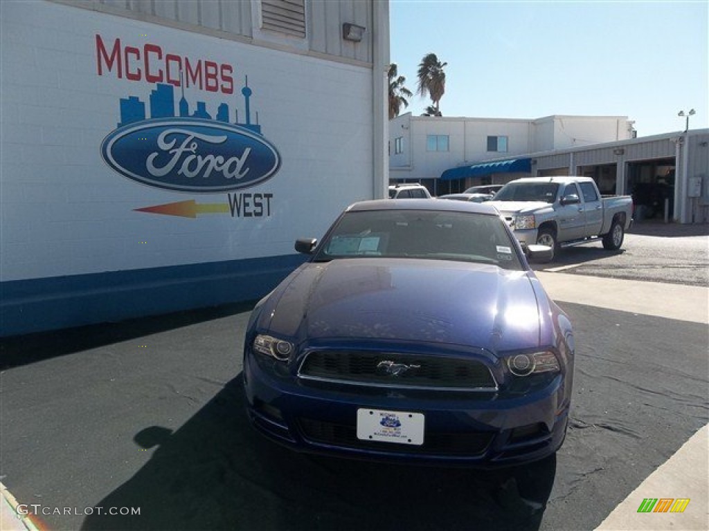 2013 Mustang V6 Coupe - Deep Impact Blue Metallic / Stone photo #1