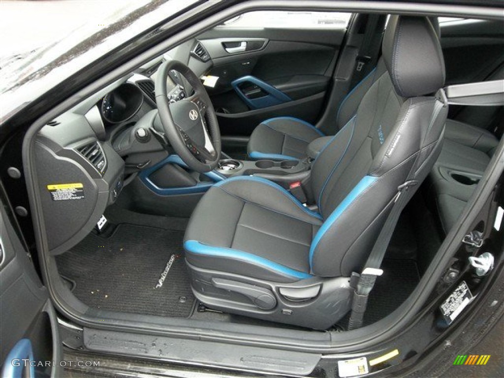 Blue Interior 2013 Hyundai Veloster Turbo Photo #75498887