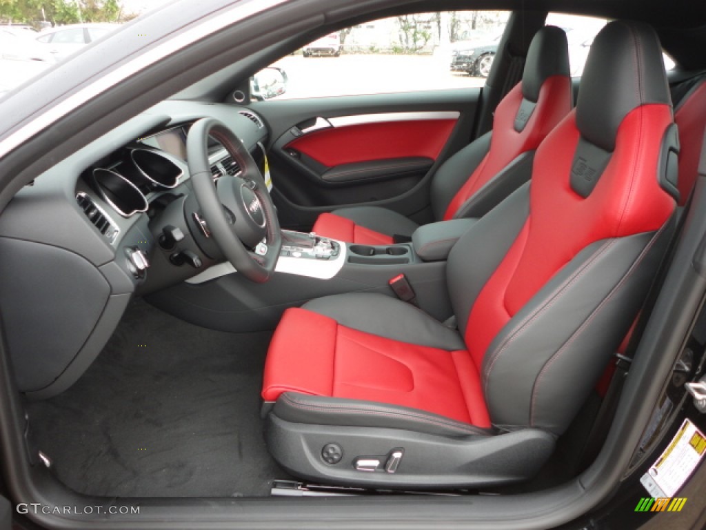 Black/Magma Red Interior 2013 Audi S5 3.0 TFSI quattro Coupe Photo #75499985