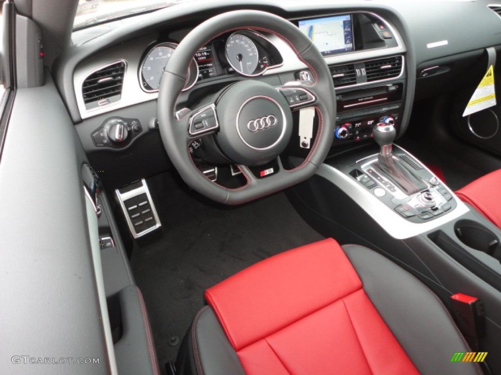 2013 Audi S5 3.0 TFSI quattro Coupe Black/Magma Red Dashboard Photo #75500036