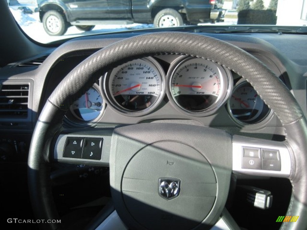 2009 Dodge Challenger SRT8 Dark Slate Gray Steering Wheel Photo #75500409