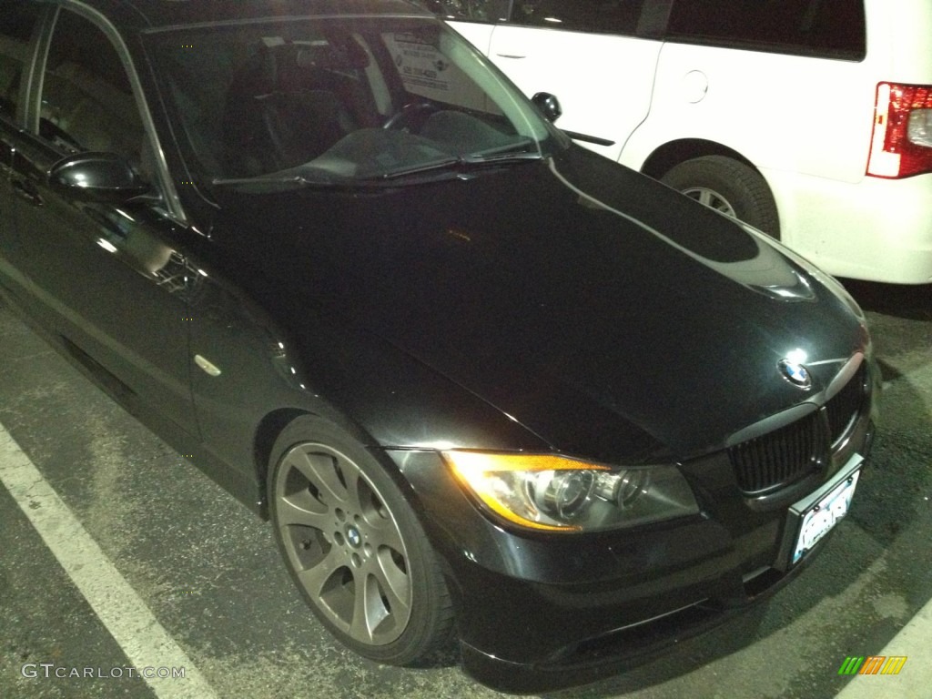 2008 3 Series 335i Sedan - Black Sapphire Metallic / Black photo #2