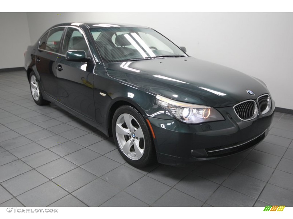 2008 5 Series 528i Sedan - Deep Green Metallic / Grey photo #1