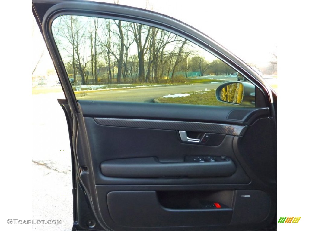 2007 Audi RS4 4.2 quattro Sedan Black Door Panel Photo #75505212
