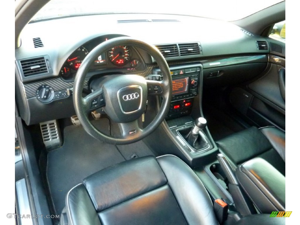 Black Interior 2007 Audi RS4 4.2 quattro Sedan Photo #75505316