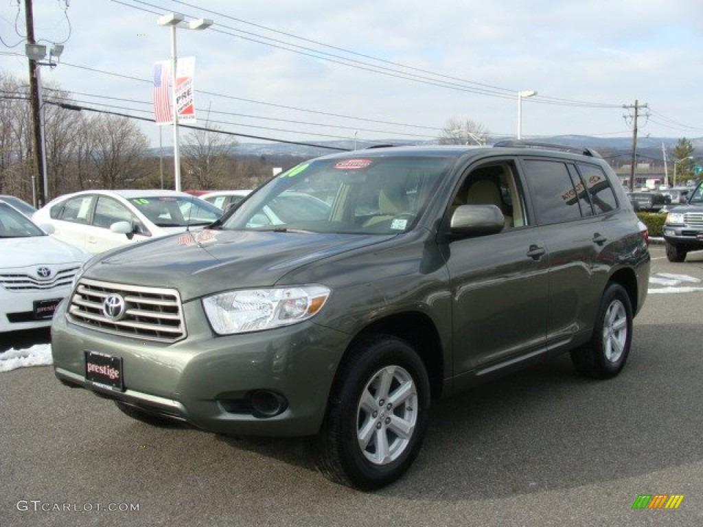 2010 Highlander V6 4WD - Cypress Green Pearl / Sand Beige photo #3