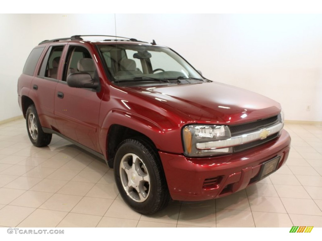 2007 TrailBlazer LS 4x4 - Red Jewel Tint Coat / Light Gray photo #1