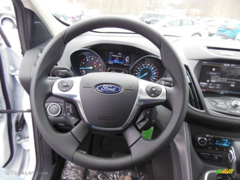 2013 Ford Escape SE 2.0L EcoBoost 4WD Charcoal Black Steering Wheel Photo #75508895
