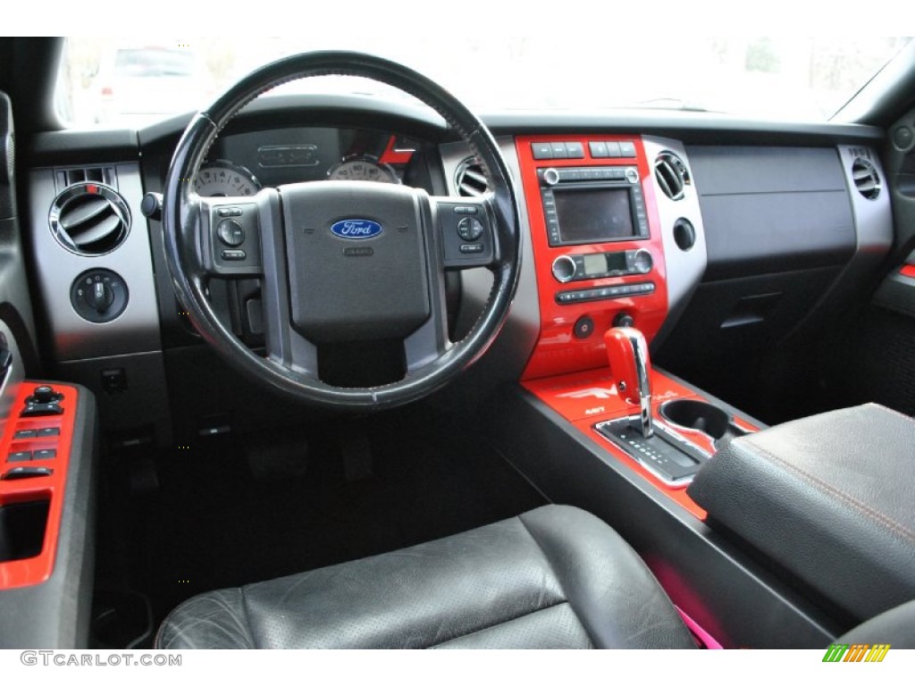 Charcoal Black/Red Interior 2008 Ford Expedition Funkmaster Flex Limited 4x4 Photo #75514111