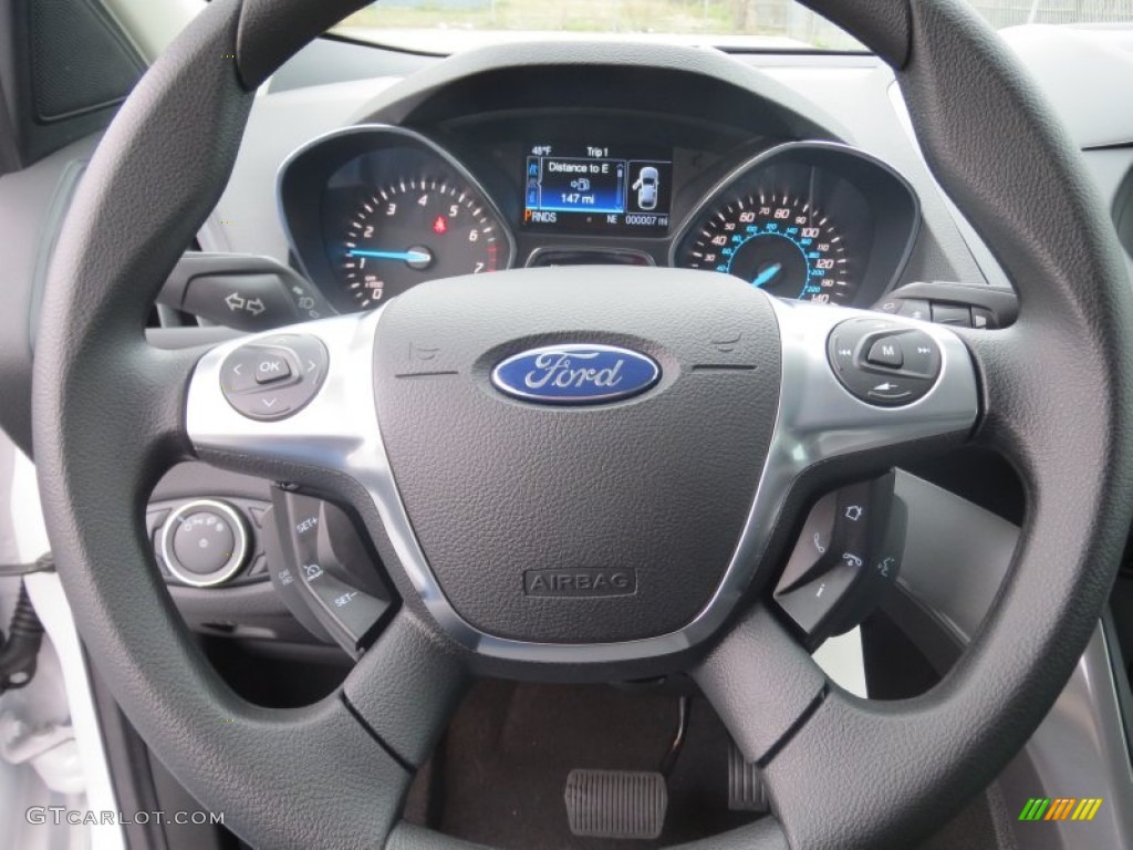 2013 Ford Escape SE 1.6L EcoBoost Charcoal Black Steering Wheel Photo #75514955