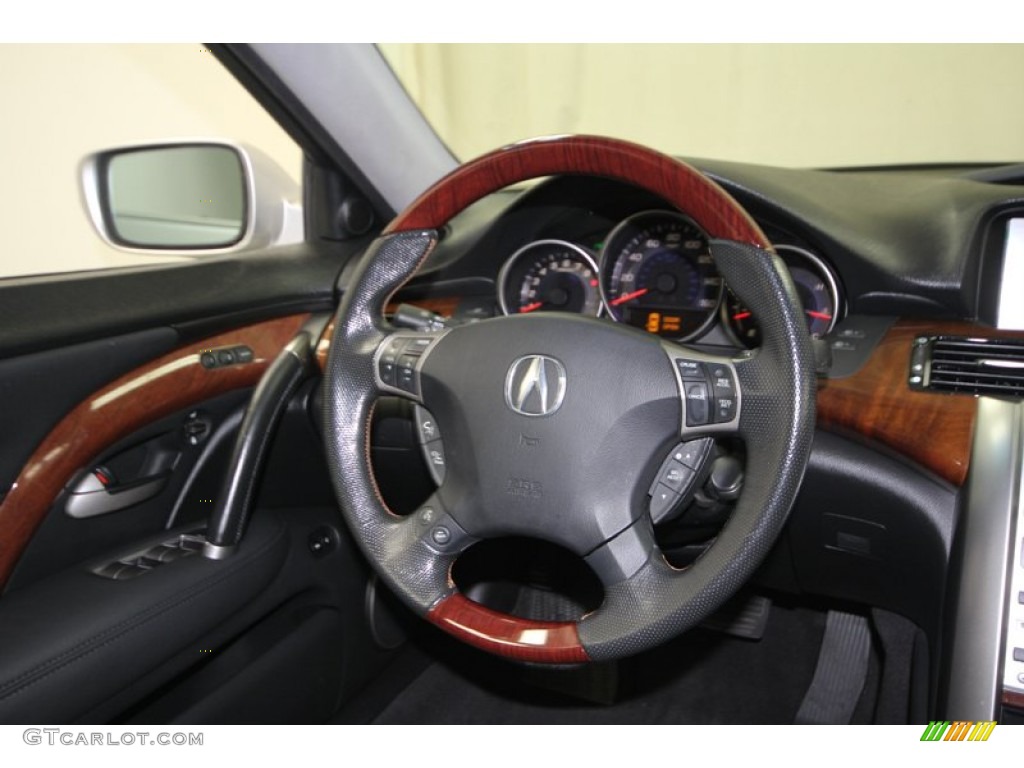 2005 Acura RL 3.5 AWD Sedan Ebony Steering Wheel Photo #75515264