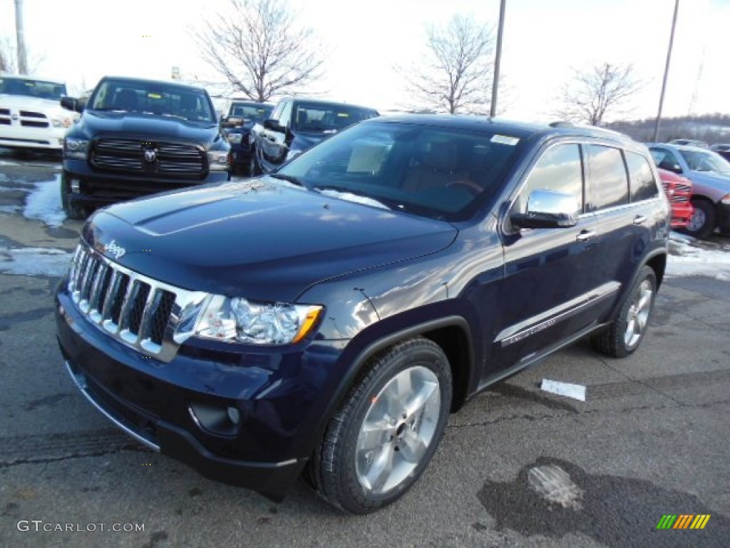 2013 Grand Cherokee Overland 4x4 - True Blue Pearl / New Saddle/Black photo #2