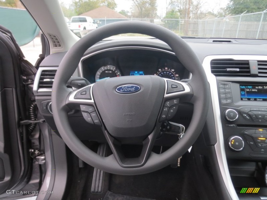 2013 Ford Fusion S Earth Gray Steering Wheel Photo #75518284