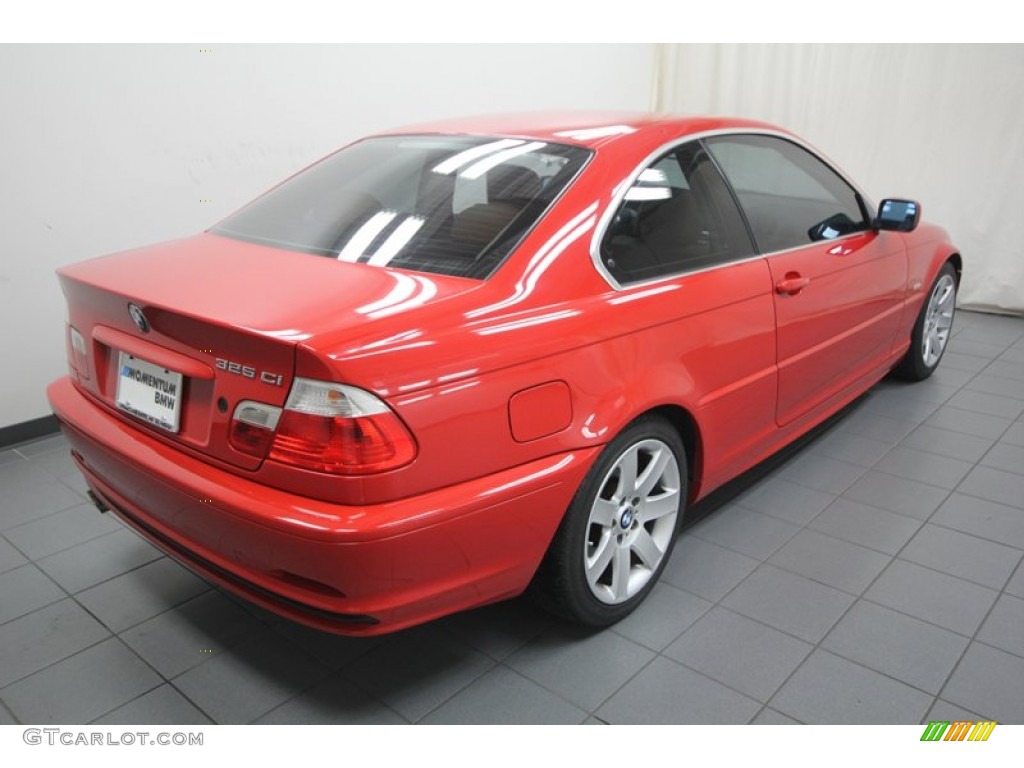 2002 3 Series 325i Coupe - Electric Red / Natural Brown photo #11