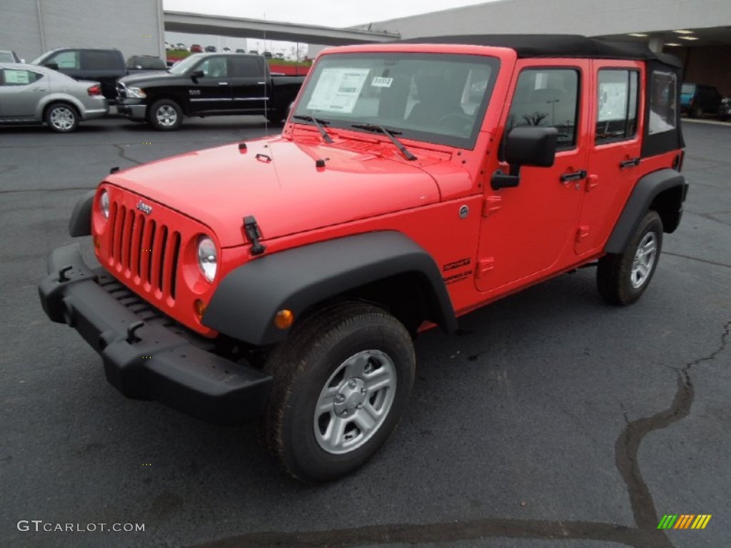 Rock Lobster Red 2013 Jeep Wrangler Unlimited Sport 4x4 Exterior Photo #75519998