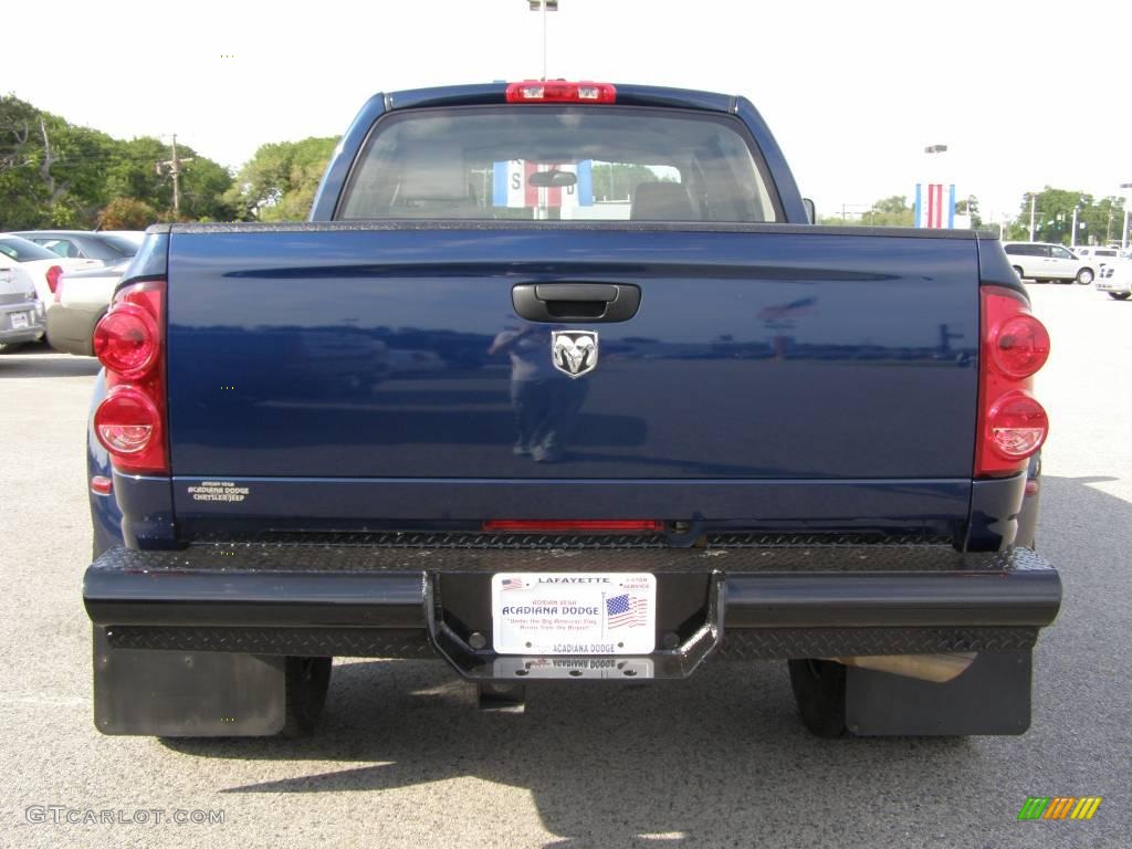 2007 Ram 3500 Laramie Mega Cab 4x4 Dually - Patriot Blue Pearl / Khaki photo #4