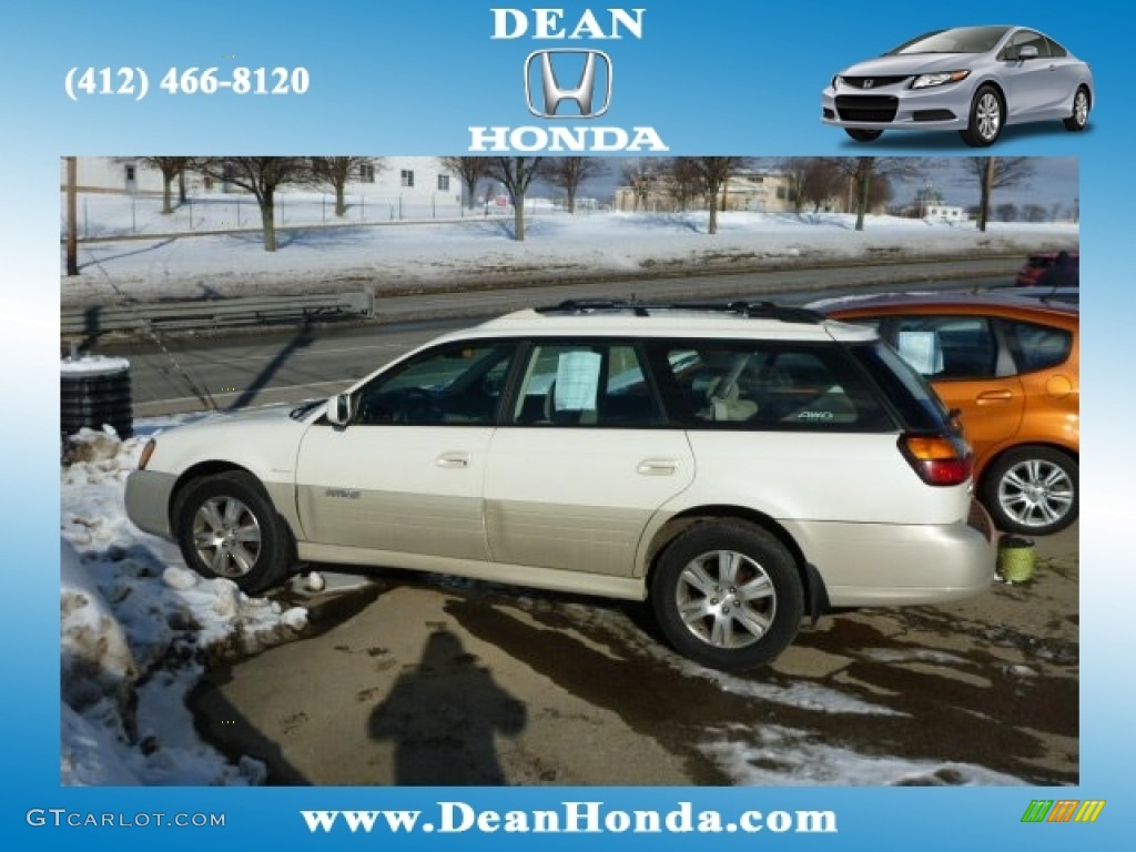 2004 Outback H6 3.0 Wagon - White Frost Pearl / Beige photo #1