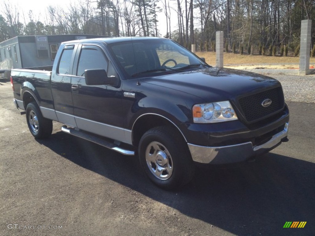 2005 F150 XLT SuperCab 4x4 - True Blue Metallic / Medium Flint/Dark Flint Grey photo #2