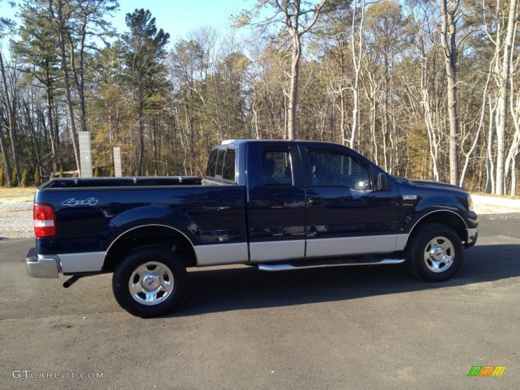 2005 F150 XLT SuperCab 4x4 - True Blue Metallic / Medium Flint/Dark Flint Grey photo #6