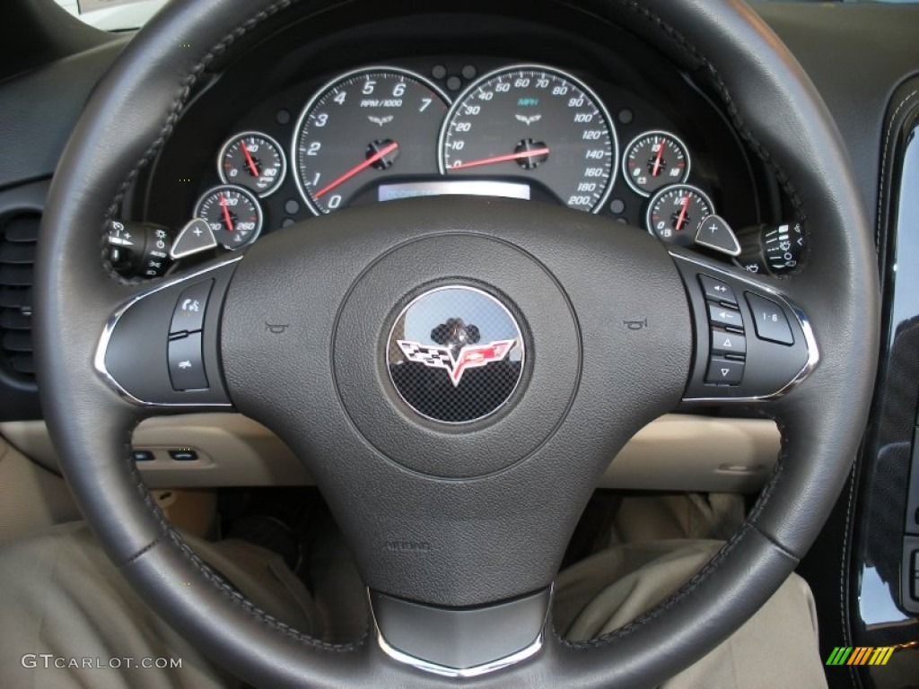 2012 Chevrolet Corvette Convertible Cashmere Steering Wheel Photo #75532017