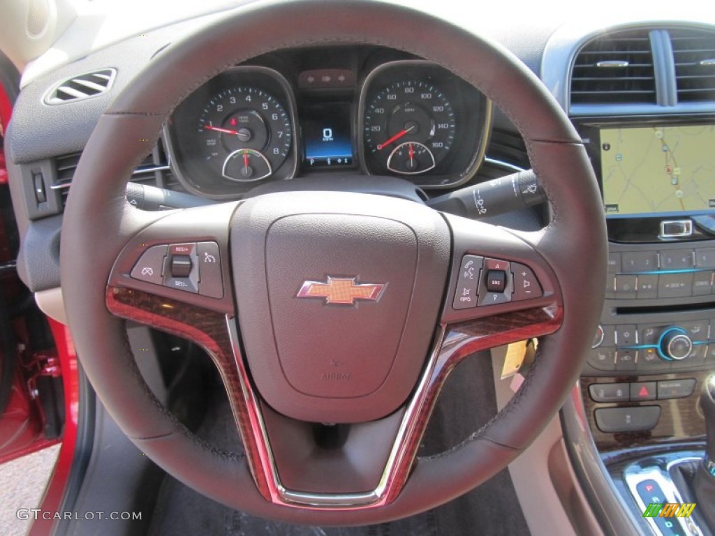 2013 Chevrolet Malibu ECO Cocoa/Light Neutral Steering Wheel Photo #75532416