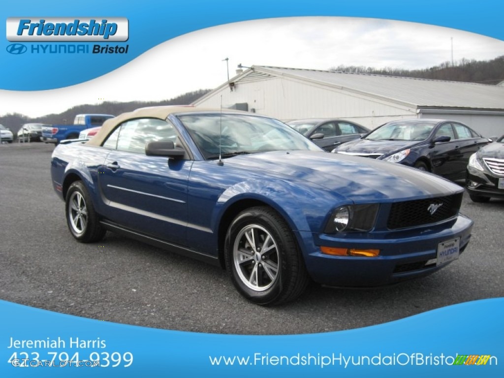 2008 Mustang V6 Deluxe Convertible - Vista Blue Metallic / Medium Parchment photo #5