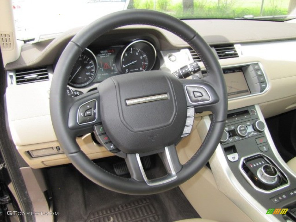 2012 Land Rover Range Rover Evoque Coupe Pure Almond/Espresso Steering Wheel Photo #75533951