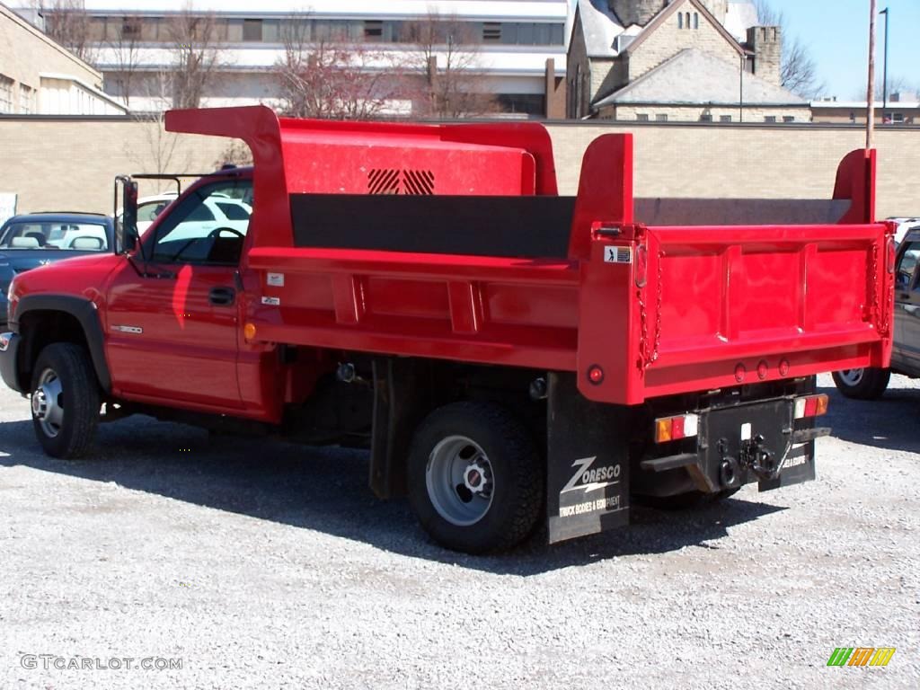 2005 Sierra 3500 Regular Cab 4x4 Dually Chassis Dump Truck - Fire Red / Dark Pewter photo #2