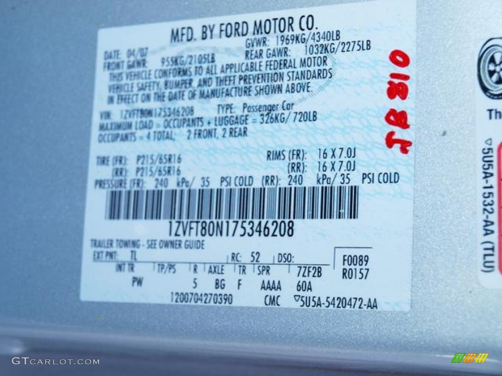 2007 Mustang V6 Deluxe Coupe - Satin Silver Metallic / Dark Charcoal photo #17