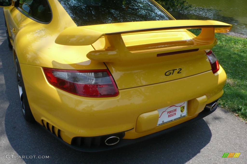 2008 911 GT2 - Speed Yellow / Black photo #10