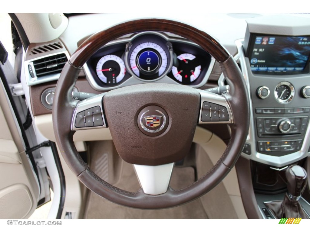 2010 Cadillac SRX V6 Shale/Brownstone Steering Wheel Photo #75543582