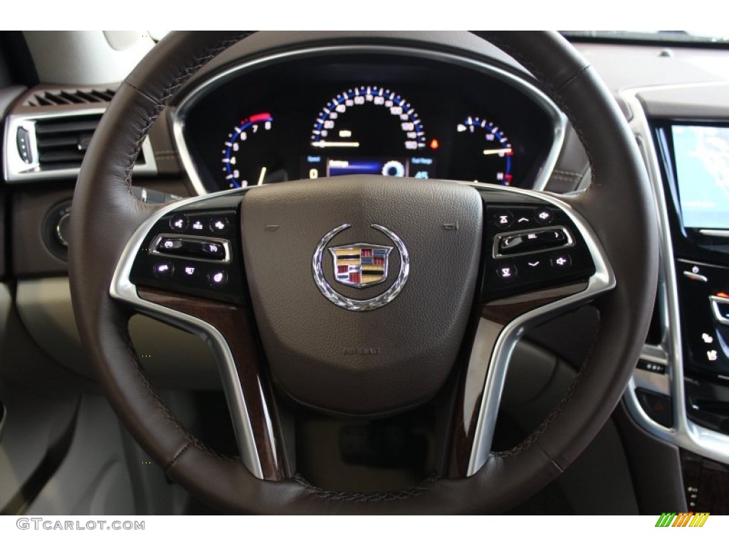 2013 Cadillac SRX Premium FWD Shale/Brownstone Steering Wheel Photo #75546397