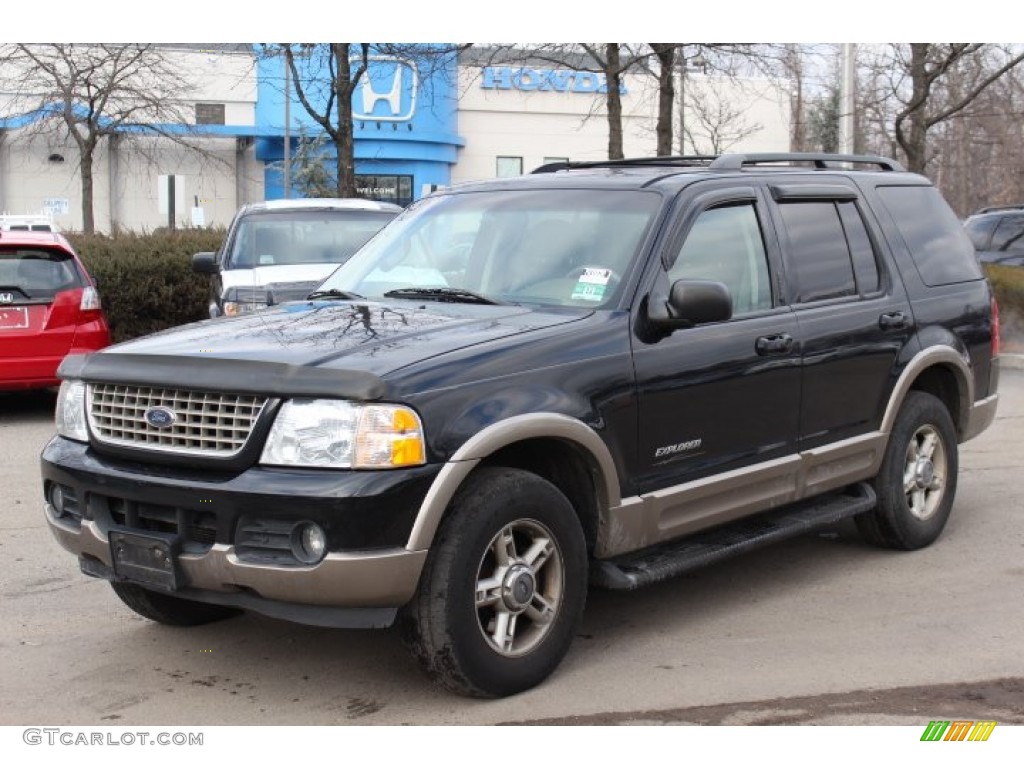 2002 Explorer Eddie Bauer 4x4 - Black Clearcoat / Medium Parchment photo #1