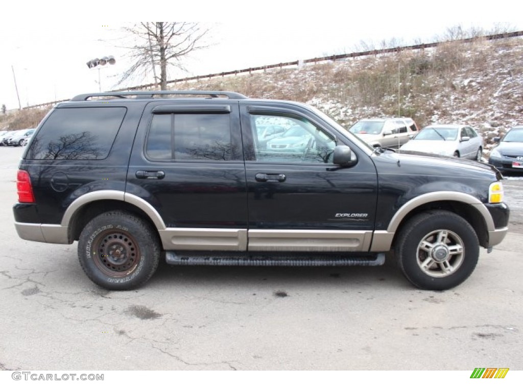 2002 Explorer Eddie Bauer 4x4 - Black Clearcoat / Medium Parchment photo #4