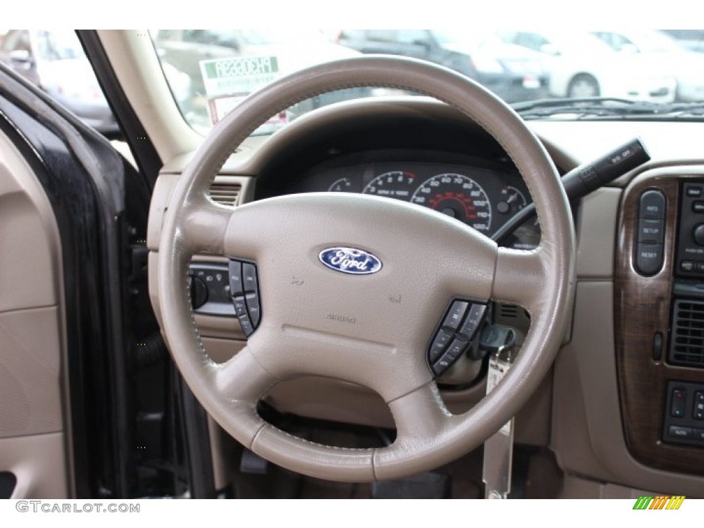 2002 Ford Explorer Eddie Bauer 4x4 Medium Parchment Steering Wheel Photo #75548046