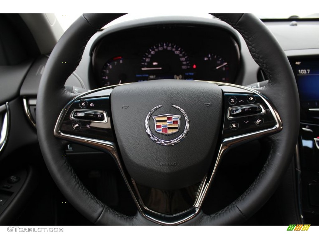 2013 Cadillac ATS 2.0L Turbo Jet Black/Jet Black Accents Steering Wheel Photo #75548163