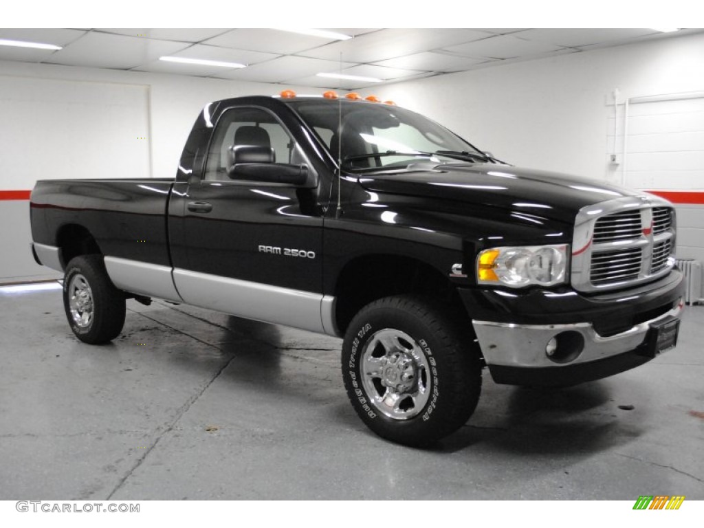 2004 Ram 2500 SLT Regular Cab 4x4 - Black / Dark Slate Gray photo #1